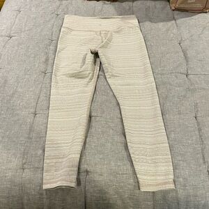 Athleta Striped white and Beige Leggings